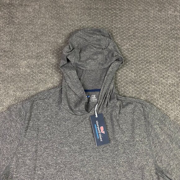 Vineyard Vines Performance On The Go Hoodie Hooded Tee T Shirt Men's Large Gray - Picture 2 of 11